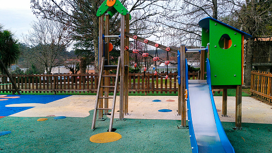 Colorful outdoor playground in park