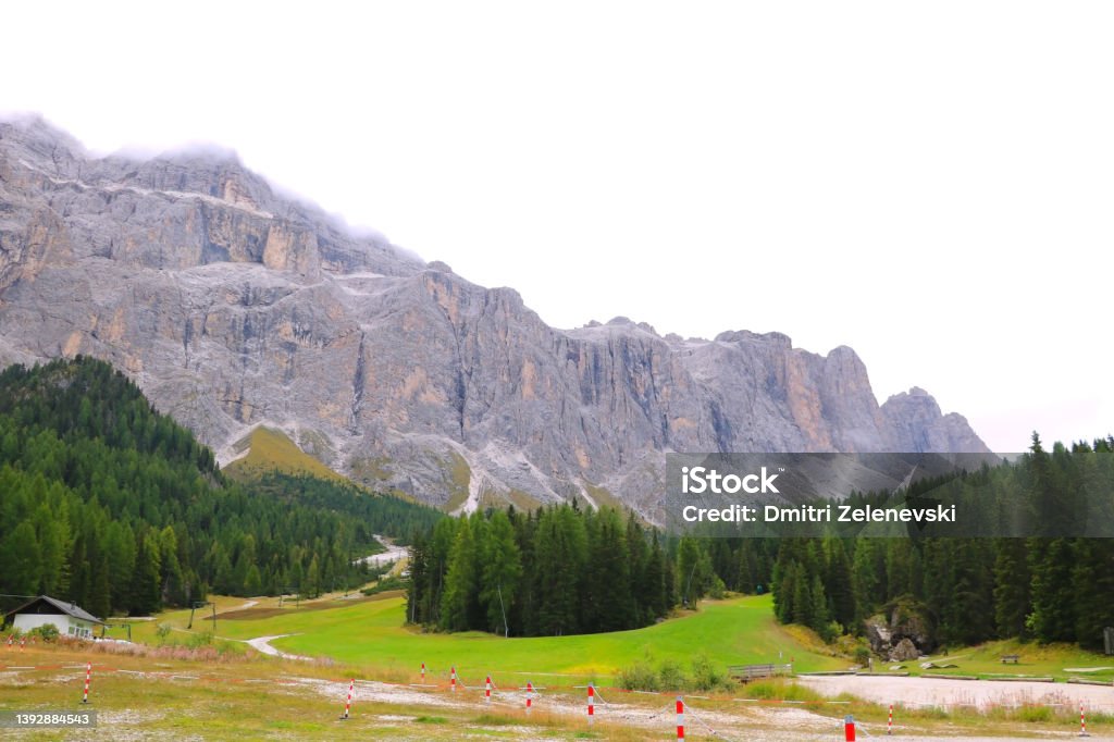 Forest and mountain range landscape in Dolomites, Italy Europe. Forest and mountain range landscape in Dolomites, Italy Europe Beauty Stock Photo