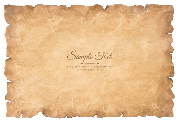 old parchment paper sheet vintage aged or texture isolated on white background old parchment paper sheet vintage aged or texture isolated on white background. sheet metal rolling stock illustrations