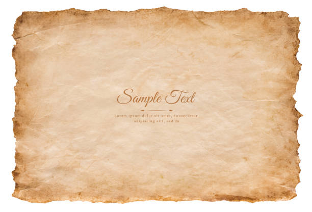 old parchment paper sheet vintage aged or texture isolated on white background old parchment paper sheet vintage aged or texture isolated on white background. sheet metal rolling stock illustrations