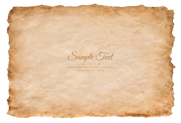 Old Parchment Paper Sheet Vintage Aged Or Texture Isolated On White  Background Stock Illustration - Download Image Now - iStock