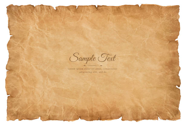 old parchment paper sheet vintage aged or texture isolated on white background old parchment paper sheet vintage aged or texture isolated on white background. sheet metal rolling stock illustrations