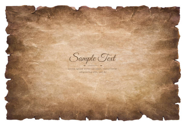 old parchment paper sheet vintage aged or texture isolated on white background old parchment paper sheet vintage aged or texture isolated on white background. sheet metal rolling stock illustrations