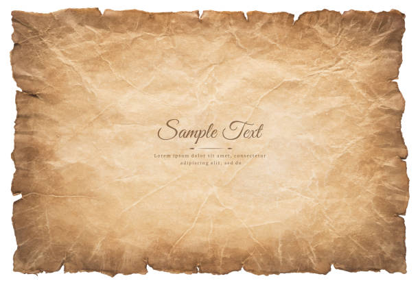 old parchment paper sheet vintage aged or texture isolated on white background old parchment paper sheet vintage aged or texture isolated on white background. sheet metal rolling stock illustrations