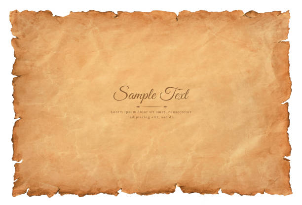 old parchment paper sheet vintage aged or texture isolated on white background old parchment paper sheet vintage aged or texture isolated on white background. sheet metal rolling stock illustrations
