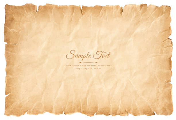 old parchment paper sheet vintage aged or texture isolated on white background old parchment paper sheet vintage aged or texture isolated on white background. sheet metal rolling stock illustrations