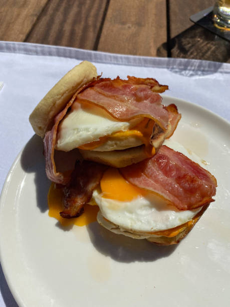 istock English Breakfast Egg Muffin with Bacon and Beer. 1392886371