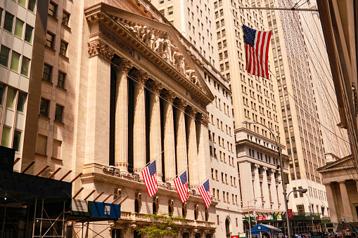 NEW YORK, USA - August 31, 2018: The New york Stock Exchange in New York, NY. It is the largest exchange in the world by market capitalization