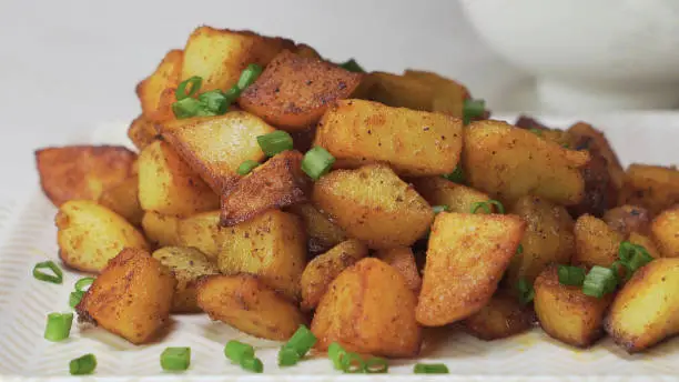 Photo of crispy fried potatoes