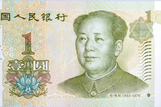 um yuan. feche uma nota chinesa recorres. - 10 yuan note - fotografias e filmes do acervo