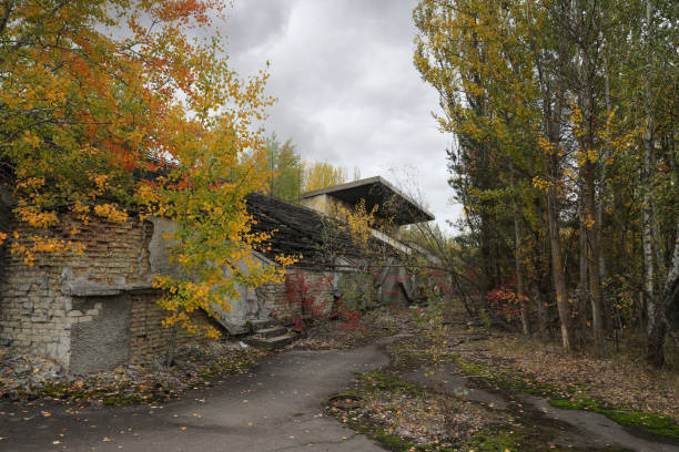 An abandoned stadium in Chernobyl