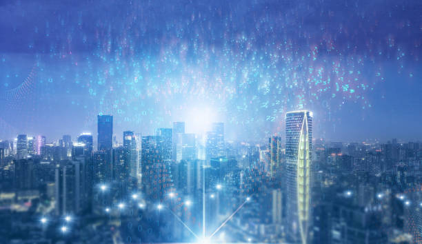 istock Modern cityscape and communication network concept. Telecommunication. IoT (Internet of Things). ICT (Information communication Technology). 5G. Smart city. Digital transformation 1392897122