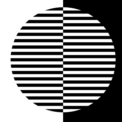 Stripes forming circle, half is inverted