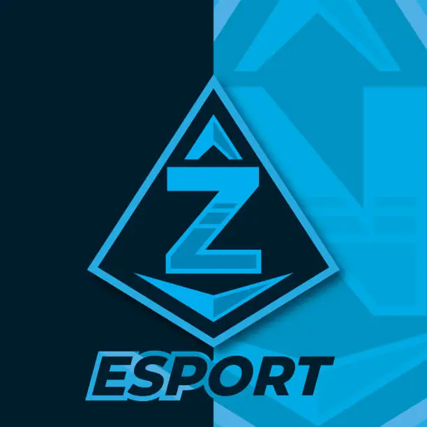 Vector illustration of Letter Z esport logo, triangle esport logo design template, badge esport logo illustration vector