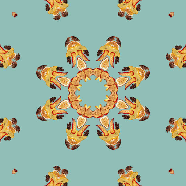 kaleidoscope, mandala, abstract pattern, dried fruits and anise