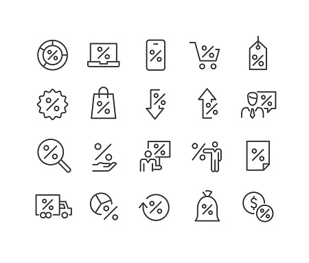 Editable Stroke - Percent - Line Icons