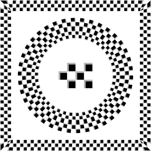 추상적인 흑백 체스 프레임 패턴, 스포츠 또는 영화 테두리 디자인 배경 - tile background video stock illustrations