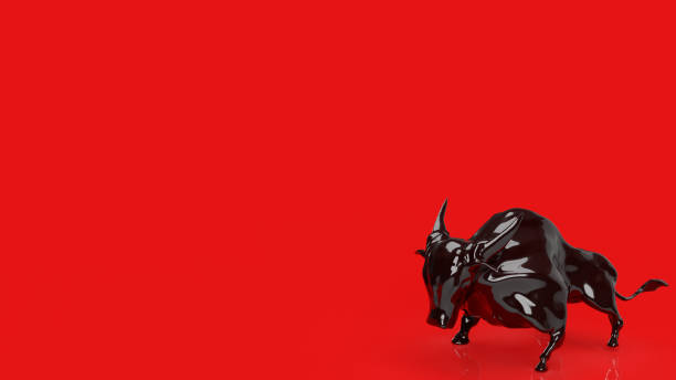 istock The black bull on red background for business concept 3d rendering 1392933062