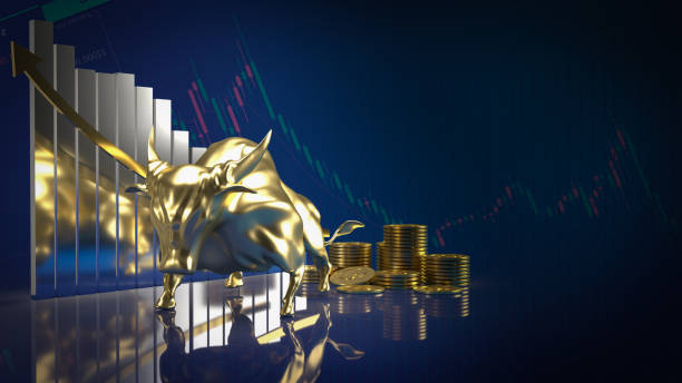 istock The gold bull on chart background for business concept 3d rendering 1392933208