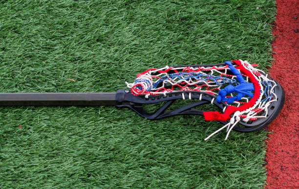 istock Red white and blue netting on a lacrosse stick 1392938432