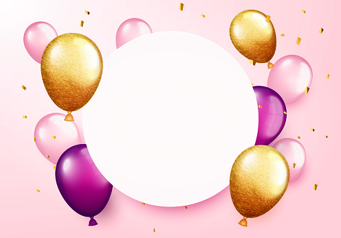 Celebration Or Party Background With Balloons