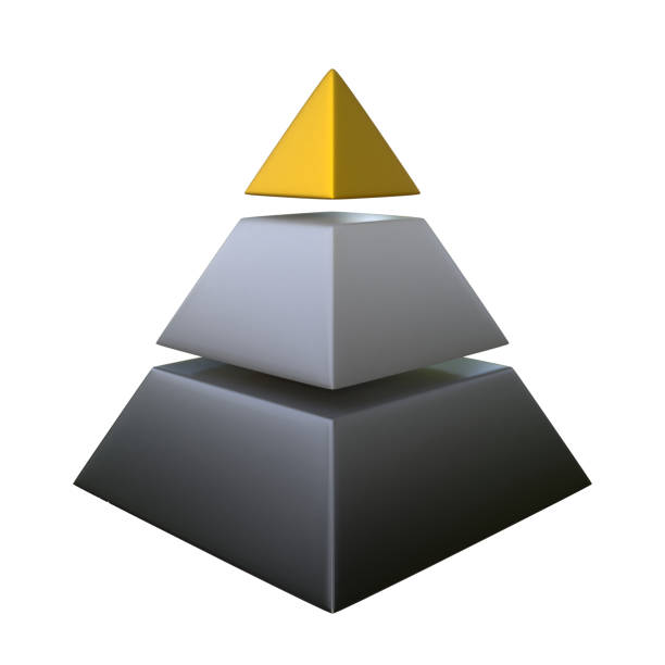 istock Color layered pyramid isolated on a white background 1392948458
