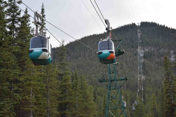 banff gondola, banff, alberta, kanada, góry skaliste, niebo - banff gondola zdjęcia i obrazy z banku zdjęć