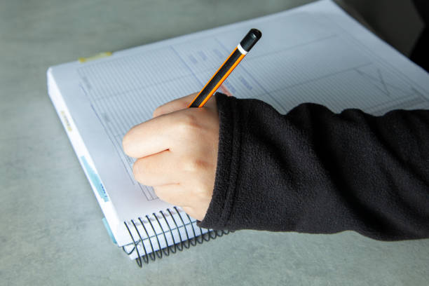 istock Woman writing in a notebook with a pen 1392969892