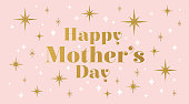 istock Mother’s Day greetings card with glitter stars. Happy Mother’s day. 1392977934