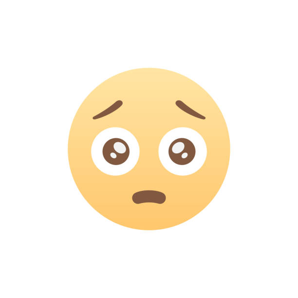 Pleading Smiley Face Flat Design Smiley Face pleading emoji stock illustrations