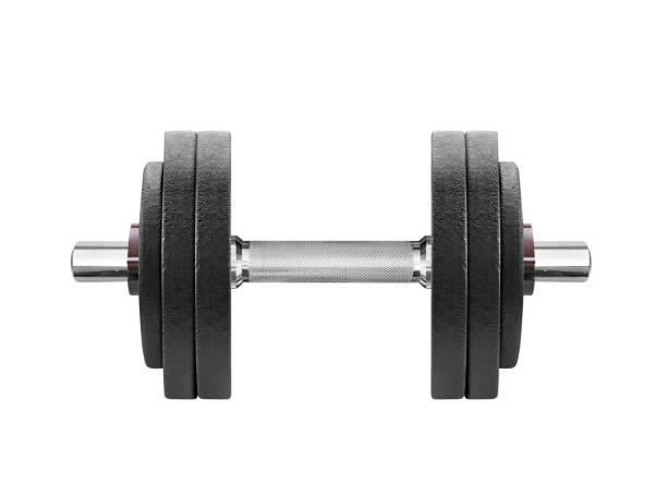 istock black dumbbell in on a white background 1392983468