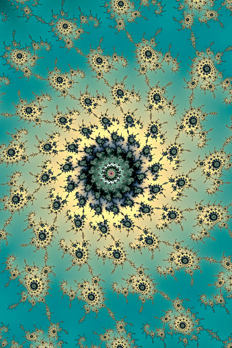 High resolution textured fractal which reminds of a spiral design from the Sixties.