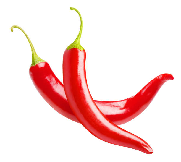 istock Delicious red chili peppers on white 1392987093