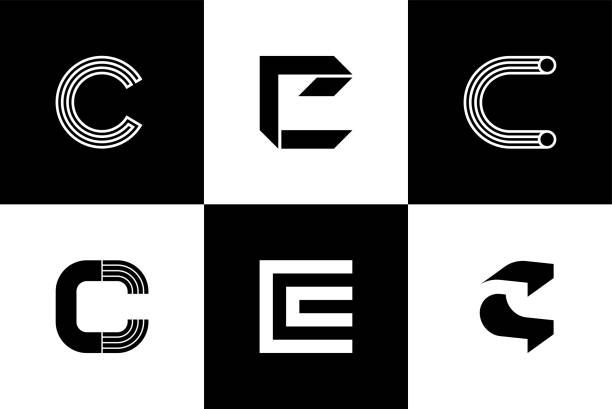 c 알파벳 및 로고 디자인 - letter c stock illustrations