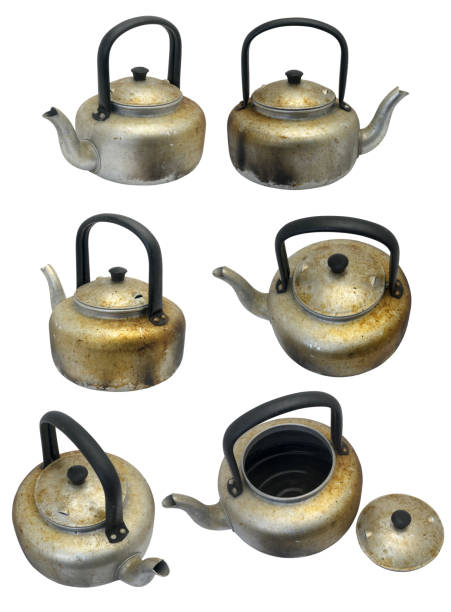 Old steel teapot