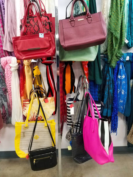 istock Colorful Thrift Store Purses And Scarfs 1392988382