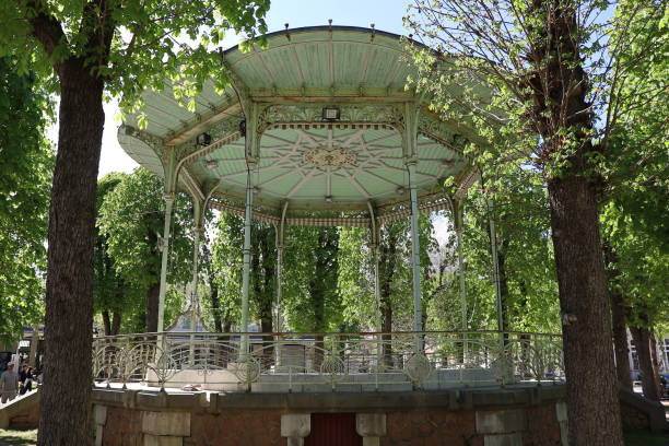 Empty garden pavilion in the Luxembourg garden in Paris