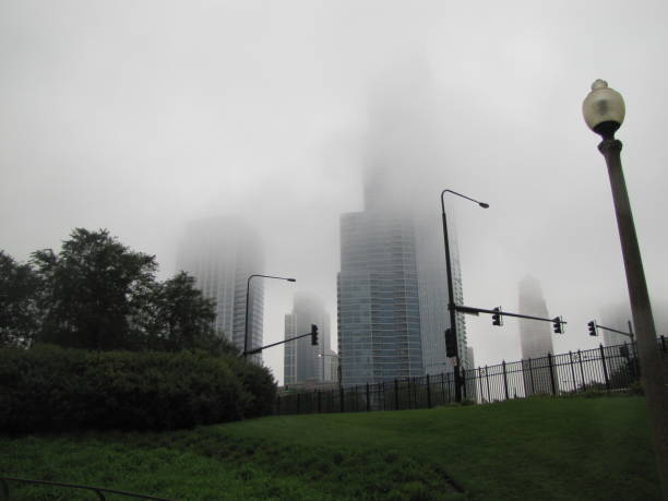 istock Buildings in the fog 1392991939