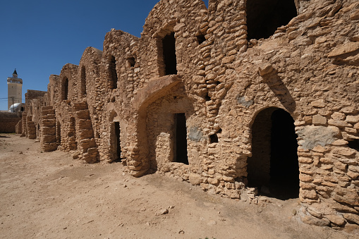 Ksar Haddada old town in southern tunisia, Maghreb, North Africa. Sometimes known as Ksar Hedada, is a village in southeastern Tunisia. Wonders of the World.