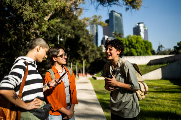 istock Tourist using mobile phone to find direction 1392992324