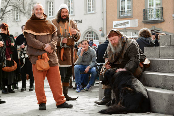 Traditional medieval Easter market in Echternach in Luxembourg