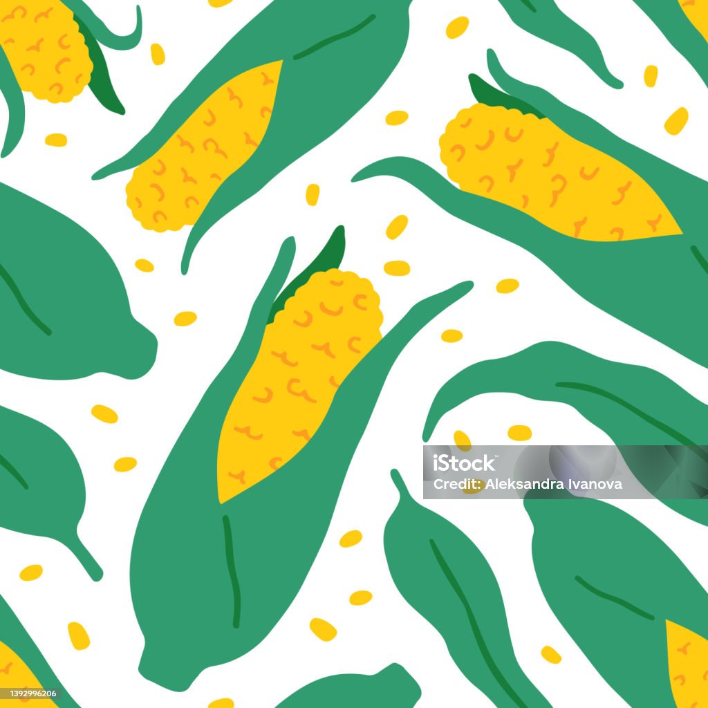 Corn Image Pattern Corn Pattern Stock Illustration - Download Image Now - Agriculture ...