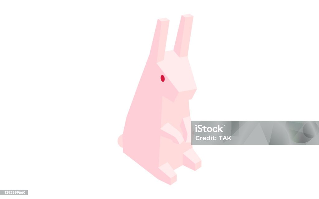 Free Rabbit Isometric Vector Sitting Rabbit Simple Isometric Illustration Stock Illustration ...