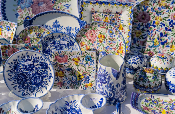 istock Background with colorful Portuguese blue ceramics 1393000440