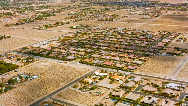 istock Houses and desert landscape 1393000578