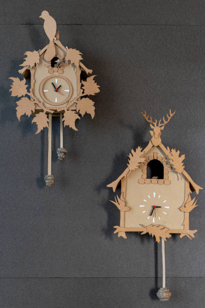istock wall clock with pendulum and manual ornamentation built in cardboard 1393006009