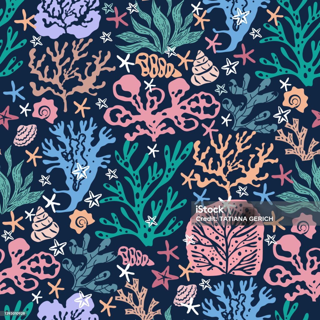 Sea Graphical Pattern Sea Pattern 16 Stock Illustration - Download Image Now - Sea Cucumber ...