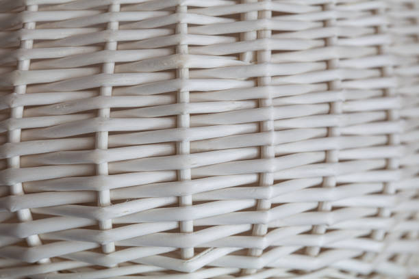 istock Closeup of white basket textured background 1393011093