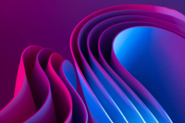 Colorful motion elements with neon led illumination.