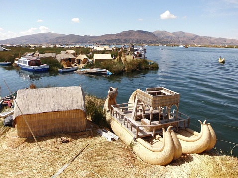 Uros Floating Islands, Lake Titicaca, Puno Bay, Peru